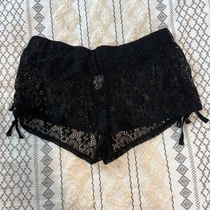 swim suit cover up shorts - black